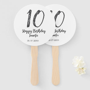 10th birthday add name date year black テンプレートgo ハンドファン