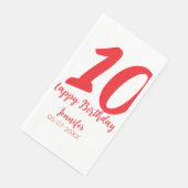 10th birthday add name date year redテンプレート (コーナー)