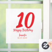 10th birthday add name date year redテンプレート ウィンドウサイン (ホーム)