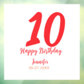 10th birthday add name date year redテンプレート ウィンドウサイン (シート3)