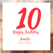 10th birthday add name date year redテンプレート ウィンドウサイン (シート2)