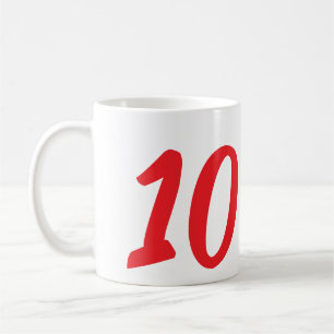 10th birthday add name date year redテンプレート コーヒーマグカップ