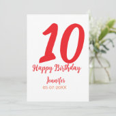 10th birthday add name date year redテンプレート シーズンカード (スタンド正面)