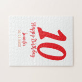 10th birthday add name date year redテンプレート ジグソーパズル (横)
