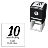 10th birthday add name date year redテンプレート セルフインキングスタンプ (インサイチュ)