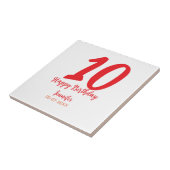 10th birthday add name date year redテンプレート タイル (側面)