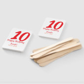 10th birthday add name date year redテンプレート ハンドファン (組立なし)