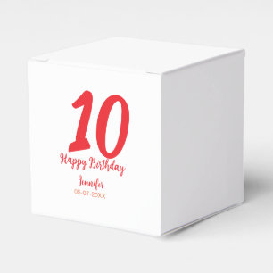 10th birthday add name date year redテンプレート フェイバーボックス