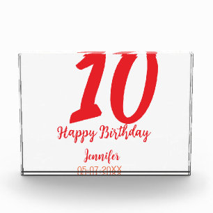 10th birthday add name date year redテンプレート フォトブロック