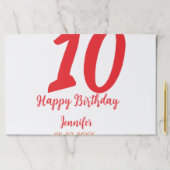 10th birthday add name date year redテンプレート ペーパーパッド (インサイチュ)