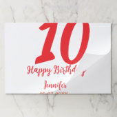 10th birthday add name date year redテンプレート ペーパーパッド (折り畳み)