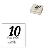 10th birthday add name date year redテンプレート ラバースタンプ (押印)