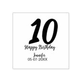 10th birthday add name date year redテンプレート ラバースタンプ (インプリント)