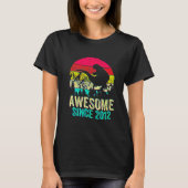 10th Birthday Boy Awesome Since 2012 Dinosaur Rex Tシャツ (正面)