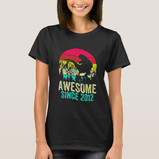 10th Birthday Boy Awesome Since 2012 Dinosaur Rex Tシャツ