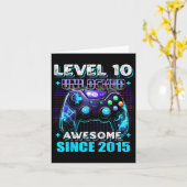 10th Birthday Boy Level 10 Gamer 10 Year Video Gam カード (黄色い花)