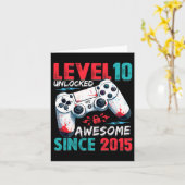 10th Birthday Boy Level 10 Unlocked Awesome Since  カード (黄色い花)