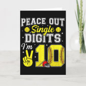 10th Birthday Boy Softll Peace Out Single Digits 1 カード (正面)