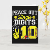 10th Birthday Boy Softll Peace Out Single Digits 1 カード (黄色い花)