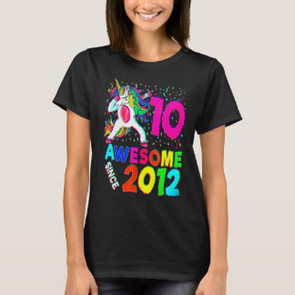 10th Birthday Dabbing Unicorn Party  10 Years Old  Tシャツ