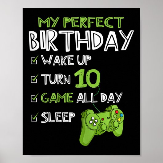 10th Birthday Gaming 10 Years Old Perfect Gamer Gi ポスター (正面)