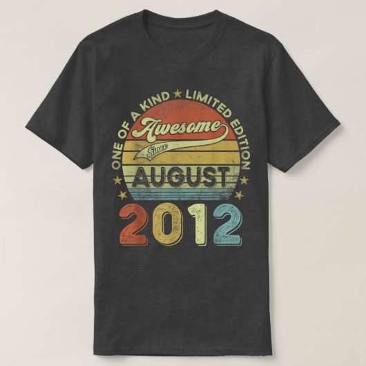 10th Birthday Gift 10 Year Old Boy Awesome Since A Tシャツ (デザイン正面)