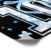 10th Birthday Girl Blue Toile Coquette Bow 10 Year ポスター (角)