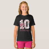 10th Birthday Girl Pink Coquette Bow 10 Year Old  Tシャツ (正面フル)