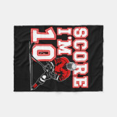 10th Birthday Ice Hockey Boy Ten Year Old Ice Hock フリースブランケット (正面(横))