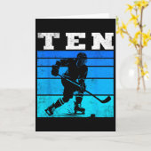 10th Birthday Ice Hockey Boys Ten Hockey Birthday  カード (黄色い花)