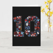 10th Birthday Ice Hockey Themed 10 Year Old Party  カード (黄色い花)