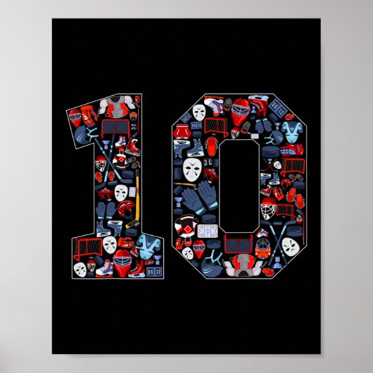 10th Birthday Ice Hockey Themed 10 Year Old Party  ポスター (正面)