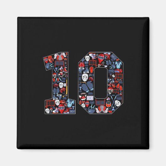 10th Birthday Ice Hockey Themed 10 Year Old Party  マグネット (正面)