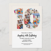 10th Birthday Invitation - Number 10 招待状 (正面/裏面)