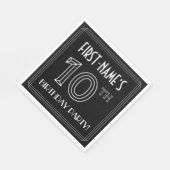 10th Birthday Party:アールデコスタイル+名前をカスタムする スタンダードランチョンナプキン (角)