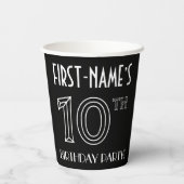 10th Birthday Party:アールデコスタイル+名前をカスタムする 紙コップ (裏面)
