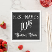 10th Birthday Party – スクリプファンシート+名前をカスタムする スタンダードランチョンナプキン (インサイチュ)