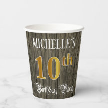 10th Birthday Party — Faux Gold & Faux Wood Looks