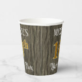 10th Birthday Party — Faux Gold & Faux Wood Looks 紙コップ (右)