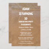 10th Birthday Party Ocean Sandy Beach Custom Age 招待状 (正面/裏面)