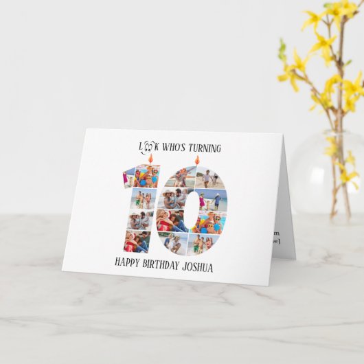 10th Birthday Photo Card カード (黄色い花)