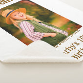 10th birthday photo name date simple brown beige b シェルパブランケット (3/4)