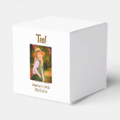 10th birthday photo name date simple brown beige b フェイバーボックス (裏面サイド)