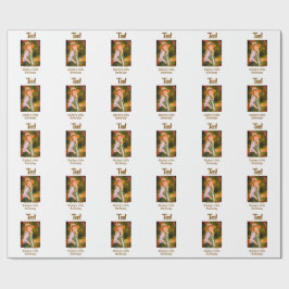 10th birthday photo name date simple brown beige b ラッピングペーパー