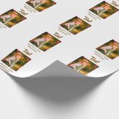 10th birthday photo name date simple brown beige b ラッピングペーパー (角)