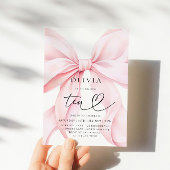 10th Birthday Pink Bow Party 招待状