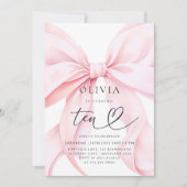 10th Birthday Pink Bow Party 招待状 (正面)