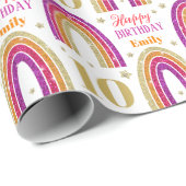 10th Birthday Pink Glitter Custom Name  ラッピングペーパー (ロールコーナー)