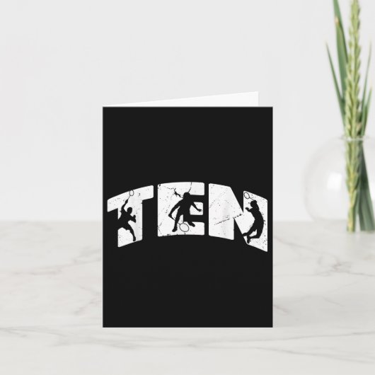 10th Birthday Retro Badminton 10 Years Old Boy Gir カード (正面)