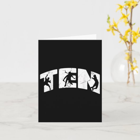 10th Birthday Retro Badminton 10 Years Old Boy Gir カード (黄色い花)